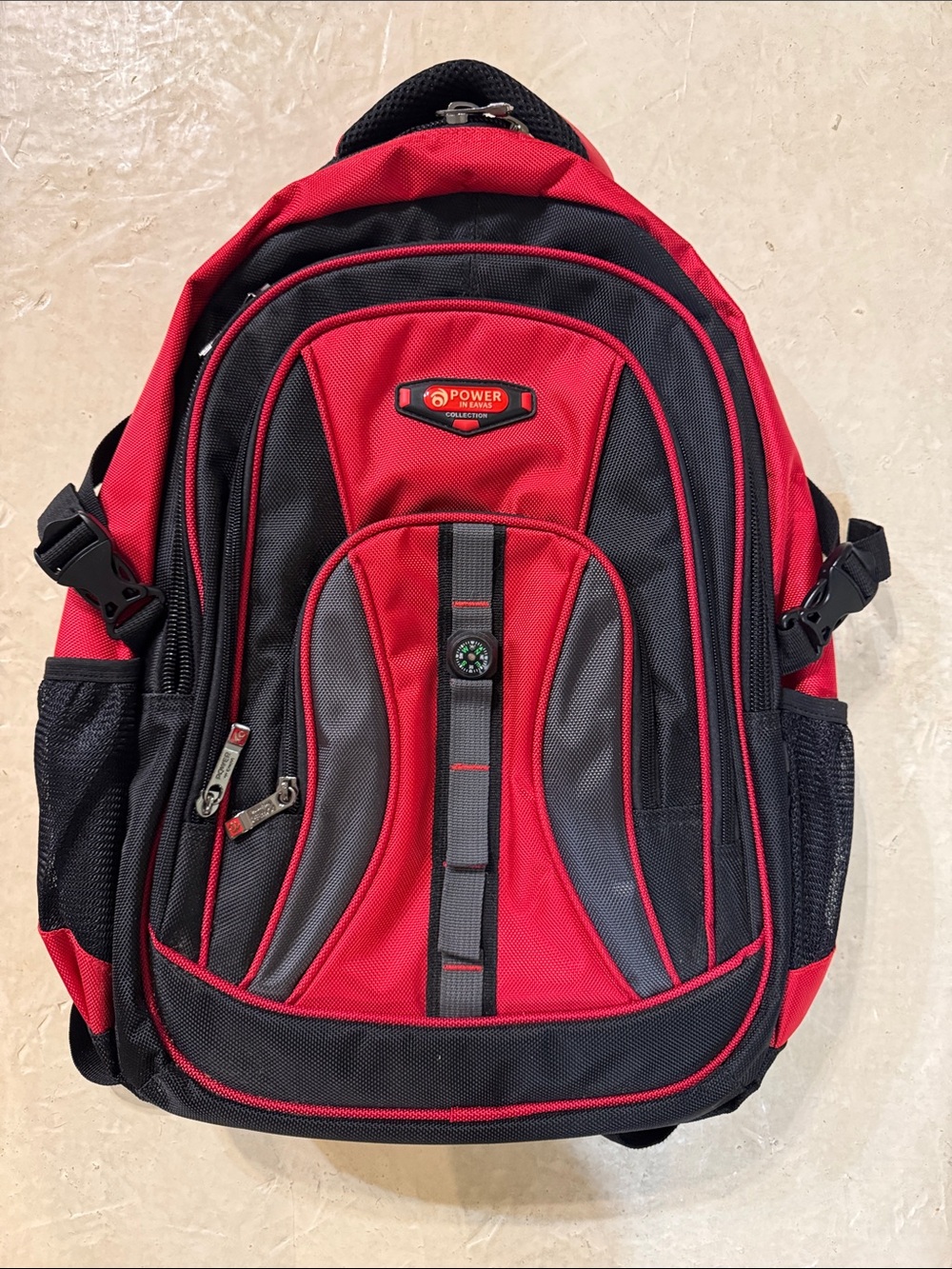 New Red and Black padded Backpack - Durable Everyday Bag for camping, hiking